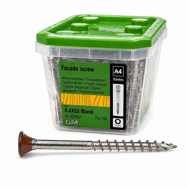 Fasádní šrouby Essve 4,4x52mm TX20 ocel A4 Ral 8003 250 Ks.