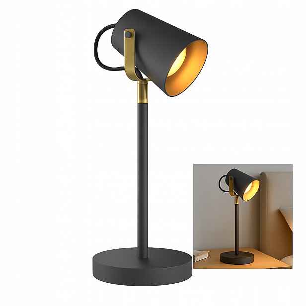 Noční lampa stojící na stůl Fabio 1 led Černá Zlatá