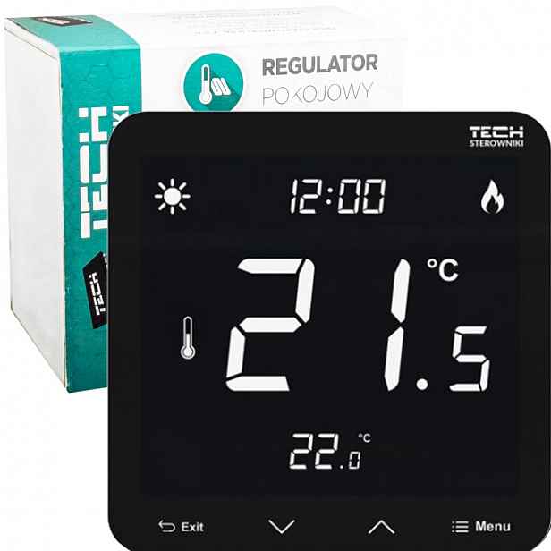Podomítkový Regulátor Pokojové Teploty Tech ST-297 V3 Černý