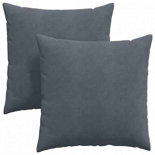 vidaXL Pohovkové polštáře 2 pcs Tmavě šedá 60 x 60 cm Žebrovaná látka