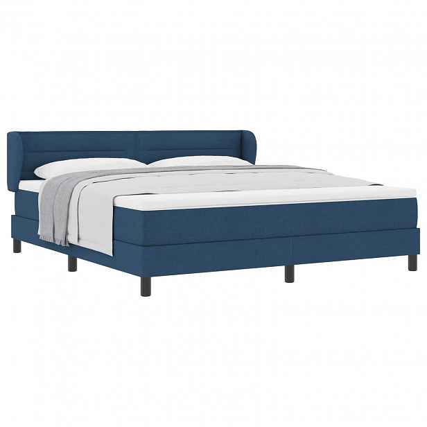 vidaXL Postel s boxspringem s čelo Modrá 180 x 200 cm textil