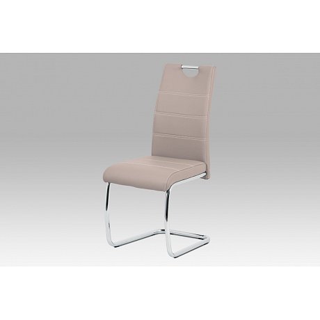 Jídelní židle LAN, béžová ekokůže/chrom