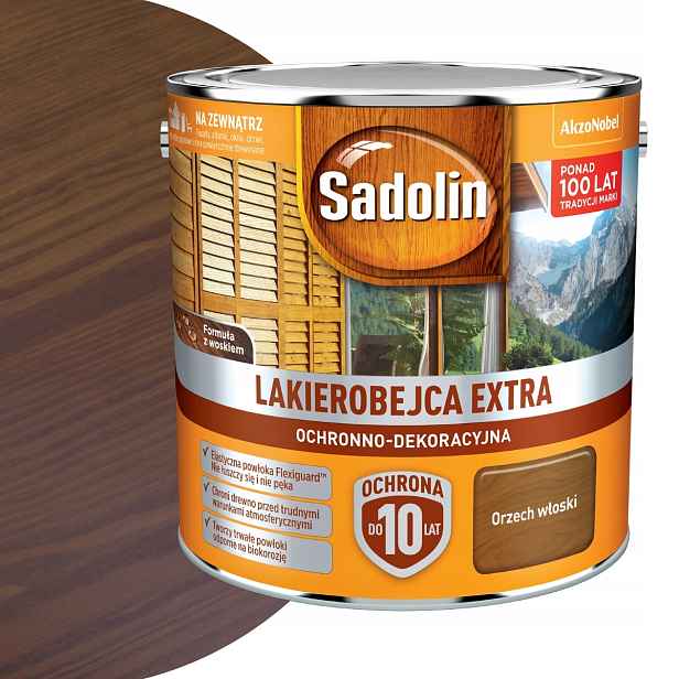 Sadolin Lakovací hmota Extra na dřevo 2,5 l Vlašský Ořech