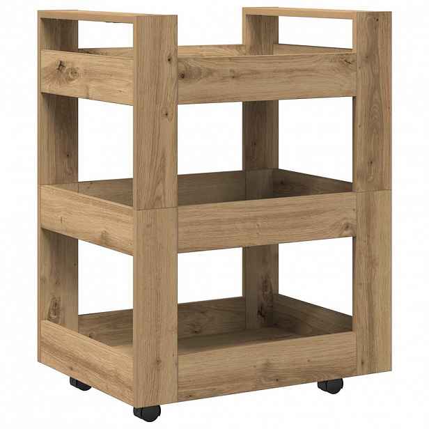 vidaXL Kuchyňský vozík Artisanový dub 60 x 45 x 80 cm Kompozitní dřevo