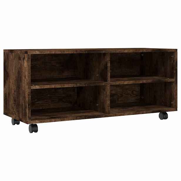 vidaXL TV skříňka na kolečkách kouřový dub 90x35x35cm kompozitní dřevo