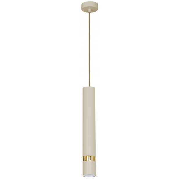 Závěsná lampa Reno Béžová Zlatá 1xGU10 béžová dekorační zlatá tuba