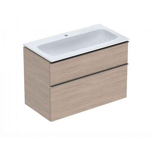 Geberit iCon - Skříňka s umyvadlem, 90x48x63 cm, 2 zásuvky, dub 502.337.JH.1