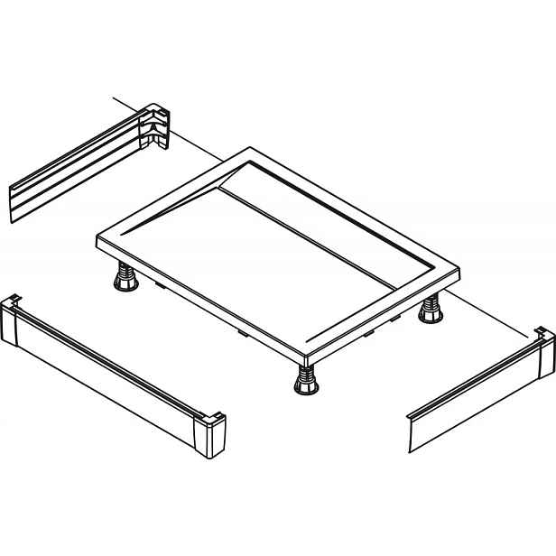 Ronal PWIU801408004 Přední panel U hliníkový pro obdélníkovou vaničku 80×140 cm - bílý (Sanswiss)
