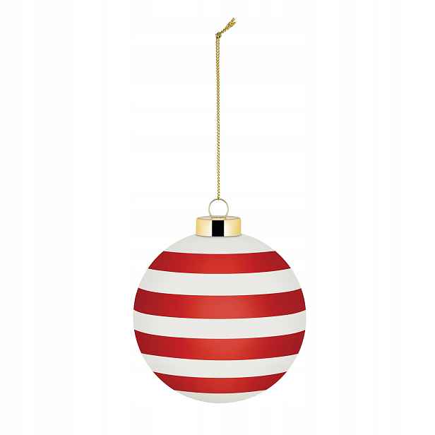 Vánoční Koule Delight, červenobílé pruhy, Alessi