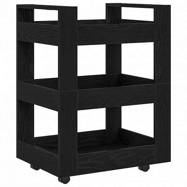 vidaXL Kuchyňský vozík Černý dub 60 x 45 x 80 cm Kompozitní dřevo