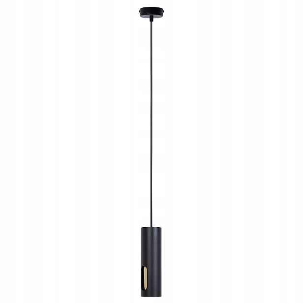 Moderní závěsná lampa, černá zlatá tuba do kuchyně nad ostrovní bar Sigma