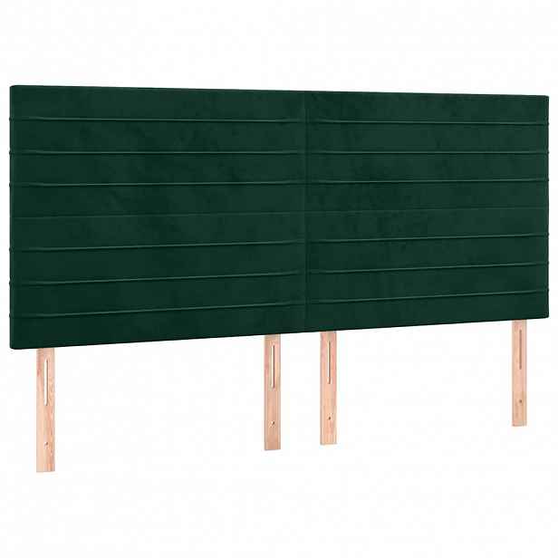 vidaXL Čelo postele tmavě zelené 200x5x118/128 cm sametové
