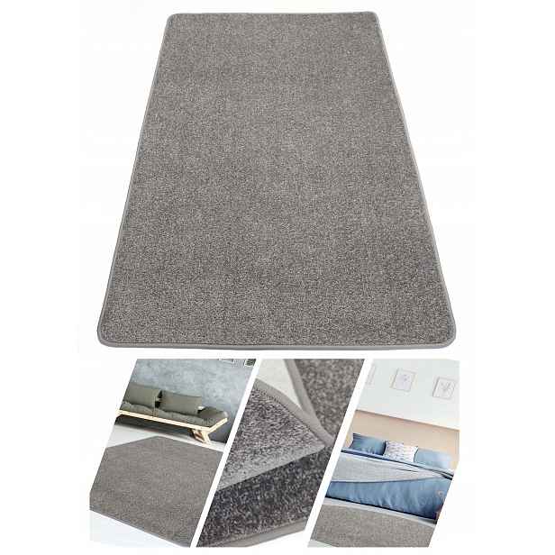 Koberec Hladký Pokojový Diamond 080x200 cm Šedý Stříbrný Na Míru