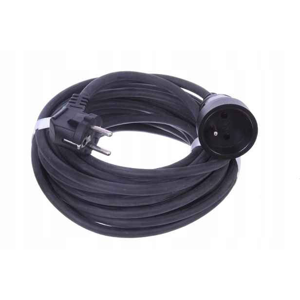 Prodlužovací Kabel Gumovaný 10 m 3x1.5 mm s uzemněním Černý 1 zásuvka Prodlužovací kabel