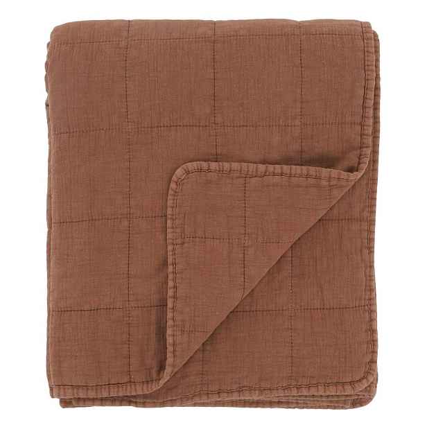 Terakotový přehoz s opraným vzhledem Aix Vintage Quilt - 130*180 cm Chic Antique