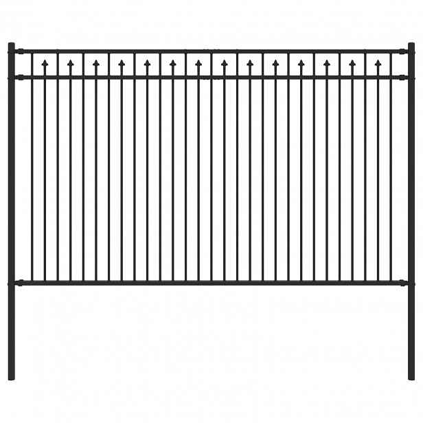 vidaXL Hřebíkový plot BAARLO 200 x 166 cm Práškově lakovaná ocel Černá