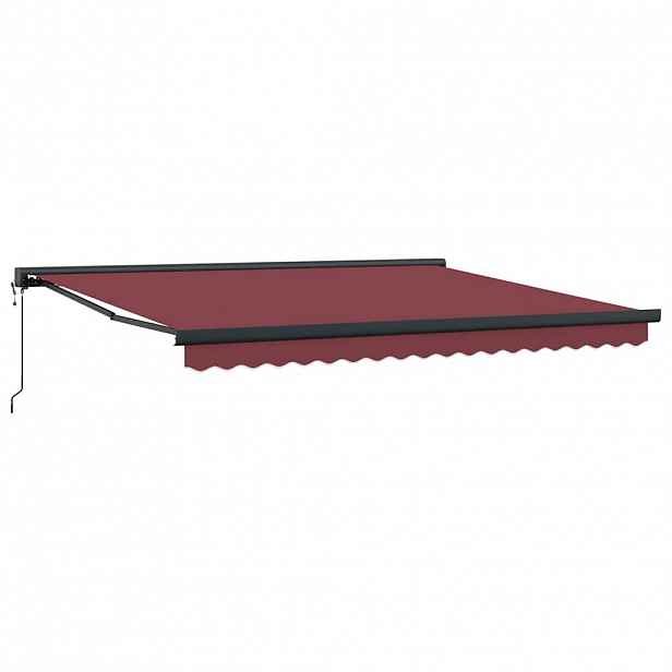 vidaXL Stahovací markýza Burgundská s antracitovým rámem 400 × 300 cm