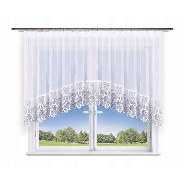 Záclona 400x140 oblouk, voál g. ecru-šedá 30 cm