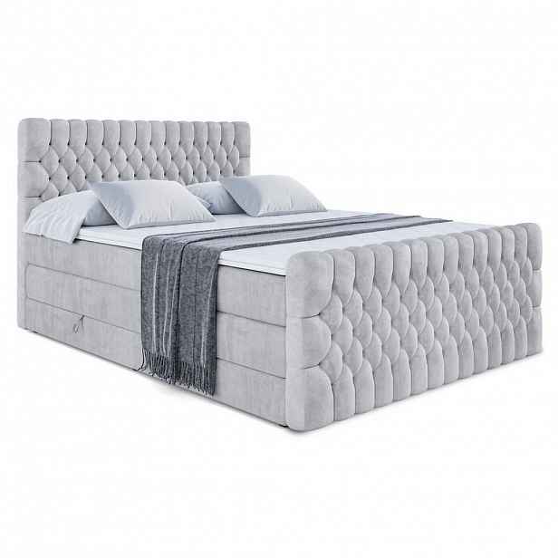 ALTDECOR POSTEL boxspring SERENE-Z KING – 160 x 200 – H3/H4 – světle šedá