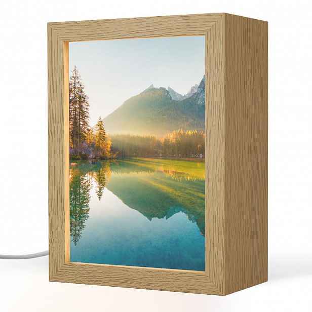OnlyWow STOLNÍ LAMPA Jezero - Les - Hory - Příroda - Slunce - Krajina 15x20 cm