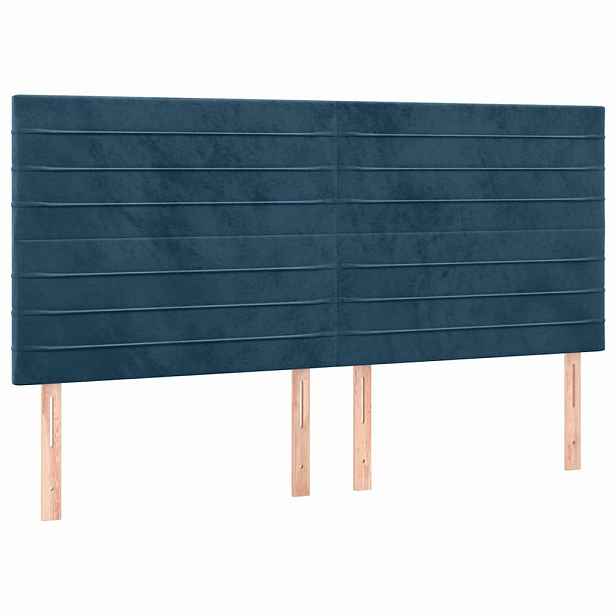 vidaXL Čelo postele tmavě modré 200x5x118/128 cm sametové