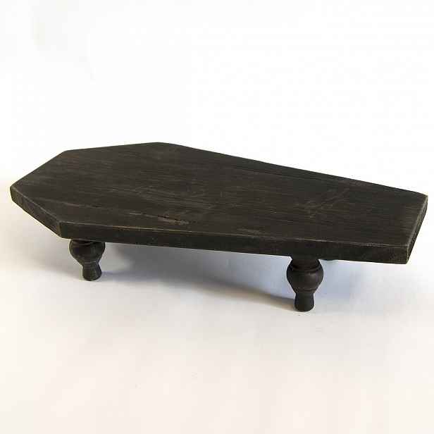 TEMU Vintage Halloweenský Stolní Dekor: 13.4" X 6.7X2.6" Dřevěný Podnos Točenyma Nohama - Perfektní pro Vaši Strašidelnou Stolní Výzdobu