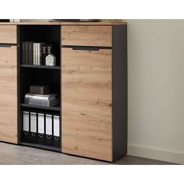 Úložná skříňka Memphis, 45 cm, dub artisan/grafit