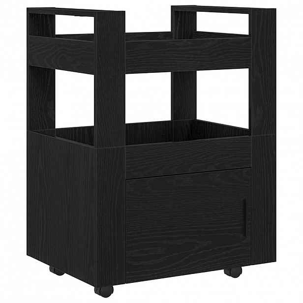 vidaXL Kuchyňský vozík Černý dub 60 x 45 x 80 cm Kompozitní dřevo