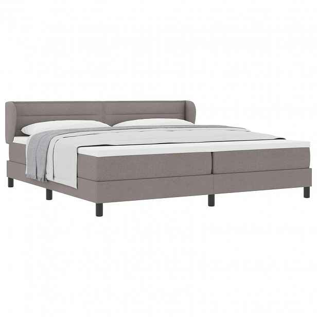 vidaXL Postel s boxspringem s čelo Taupe 200 x 200 cm textil