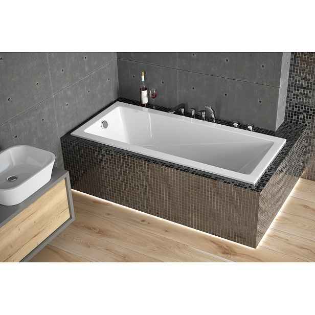 BESCO Obdélníková vana MODERN SLIM - 160 x 70(69;5) cm; s nožičkami
