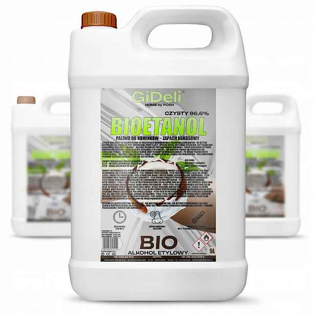 Bioetanol do krbu 3x 5 l s vůní kokosu, biopalivo