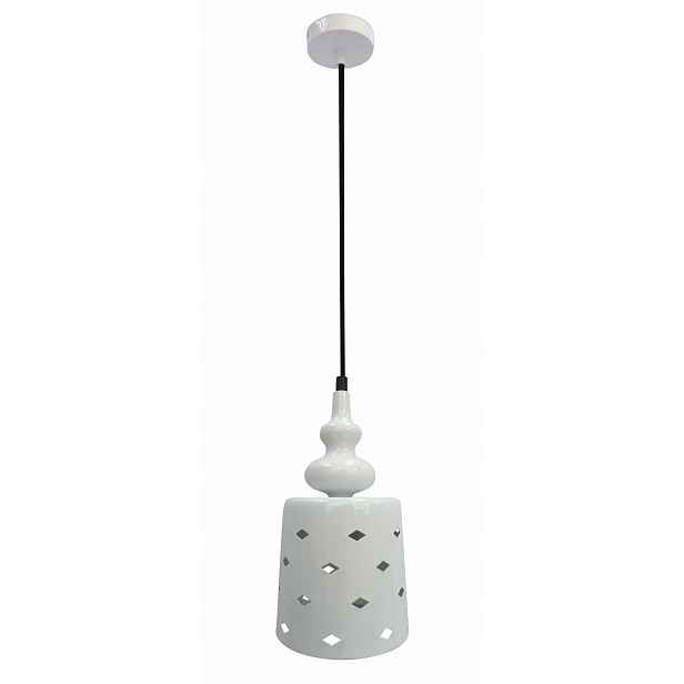 Candellux závěsná lampa Hamp bílá kovová E27 1x60W 14 cm
