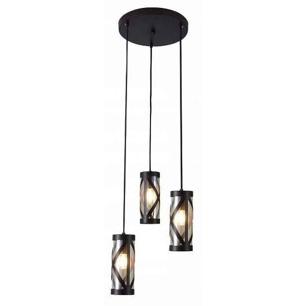 Hnědá závěsná lampa Oberon industriální nad jídelní stůl Rabalux