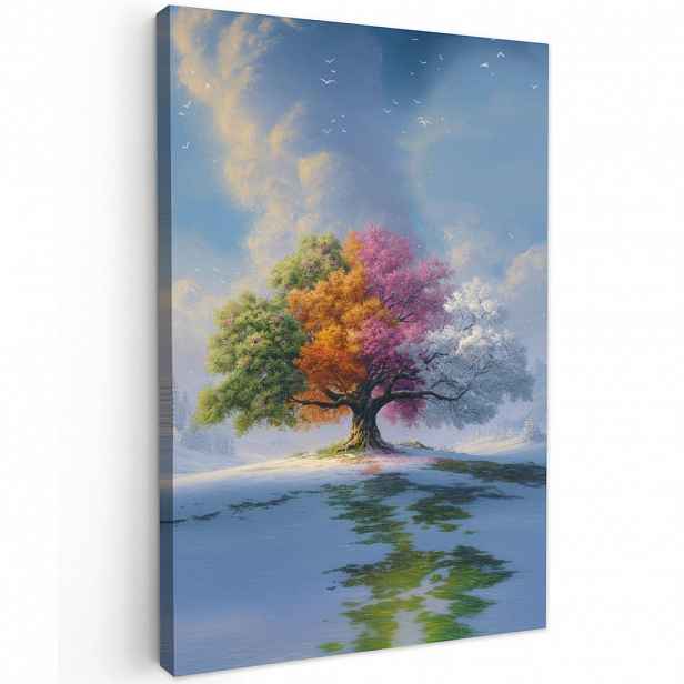 MuchoWow OBRAZ NA PLÁTNĚ Strom - Roční období - Zima - Krajina 20x30 cm