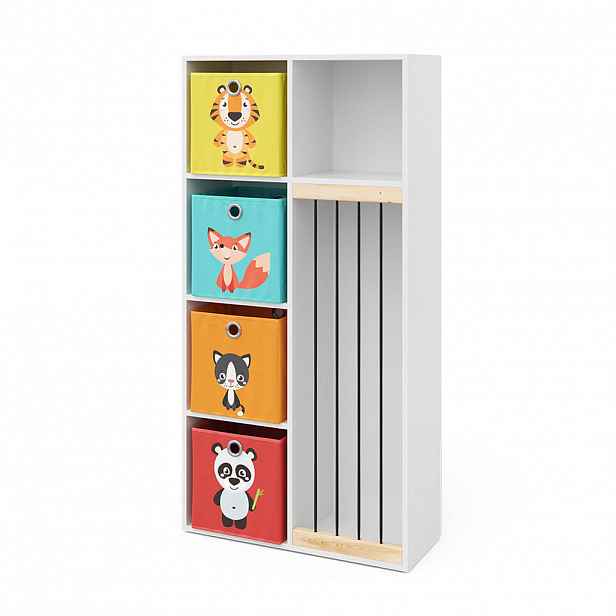 Vicco DĚTSKÁ POLIČKA Marvin Bílá 72 x 143 cm se 4 skládacími boxy opt.1