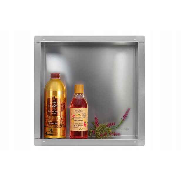 Bezrámečková Police 30x30x10 cm Inox Nerezová Wall-box No Rim Balneo