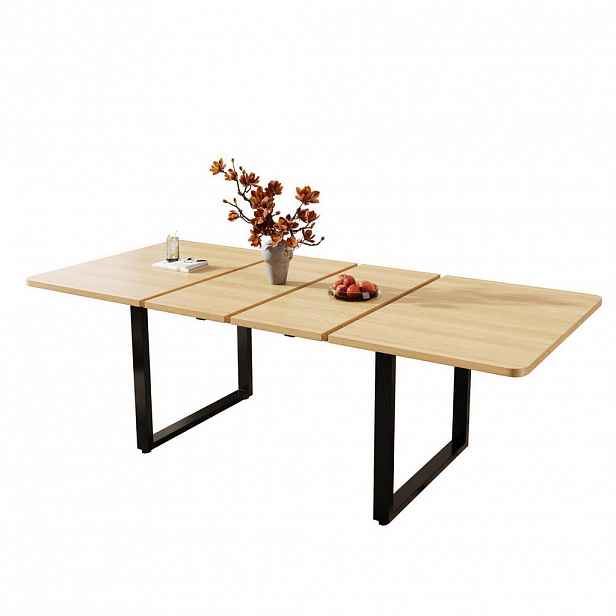 OKWISH JÍDELNÍ stůl 140/180/220/80 cm dubová barva z MDF rozkládací pro 6–10 osob