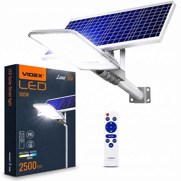 Pouliční lampa Solární Led reflektor s senzorem pohybu soumraku, výkonná, 100 W