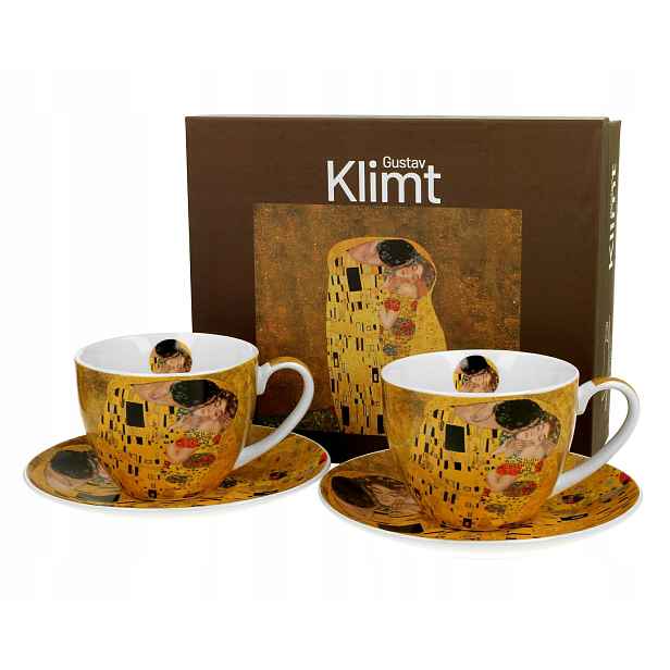 Sada 2 šálků s podšálkem Gustav Klimt The Kiss 250 ml Na dárek