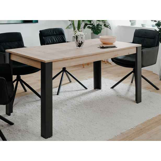 Jídelní stůl s rozkládací funkcí Talida 150x80 cm, dub artisan/černý