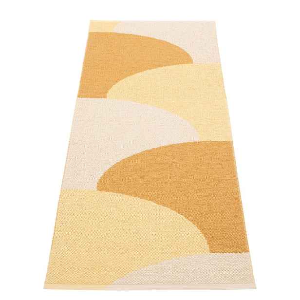 Okrově žlutý vnitřní a venkovní běhoun 70x180 cm Hill Ochre Pale Yellow – Pappelina