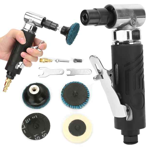 Pneumatická úhlová bruska 1/4" sada 90 stupňů 20000RPM