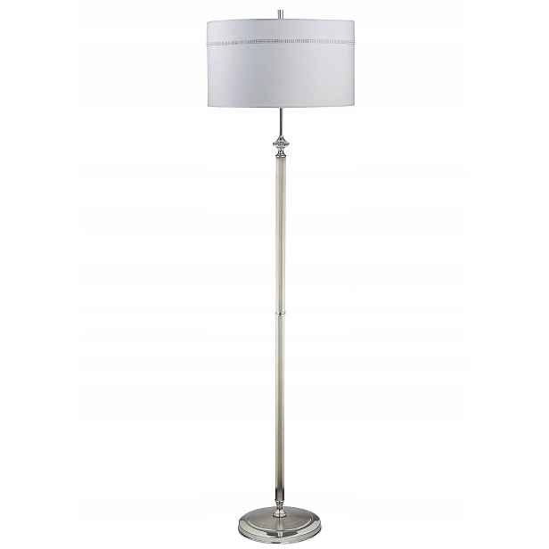 Podlahová lampa Julia II Stříbrná Šedá Abažur 3xE27 166 cm Stojací lampa