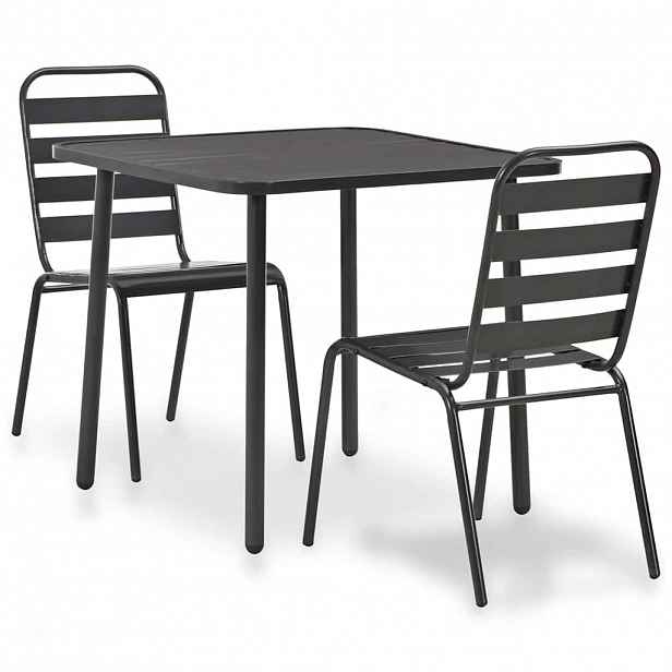 vidaXL 3dílný bistro set ocelový tmavě šedý