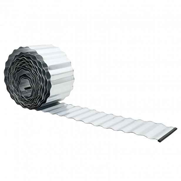 vidaXL Okraj trávníku 5 m x 10 cm Pozinkovaná ocel Stříbrná