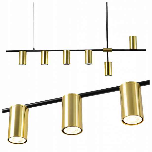 Závěsné Stropní Svítidlo Arizona Černozlatá Light Prestige Elegantní 6XGU10