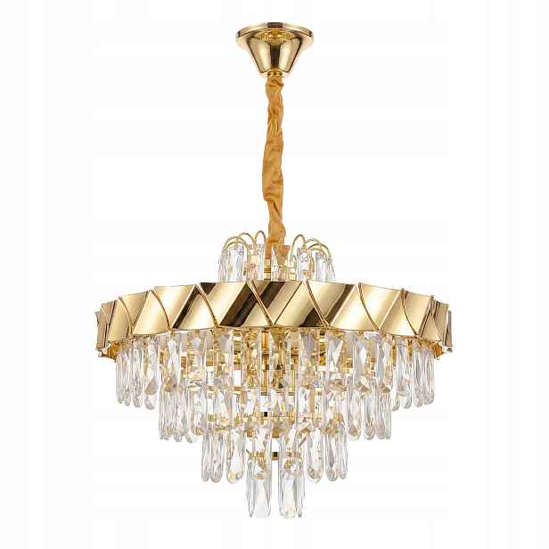 Závěsné Stropní Svítidlo Zlatá S Krystaly Glamour 50 cm 6xE14