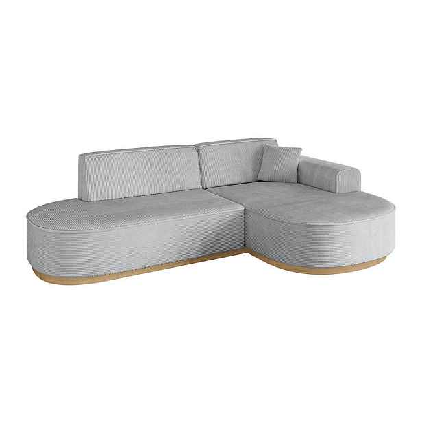 ALTDECOR ROHOVÁ SEDAČKA s otomanem, pravá MARI-L1-v2 243x171x83 Šedá Manšestr