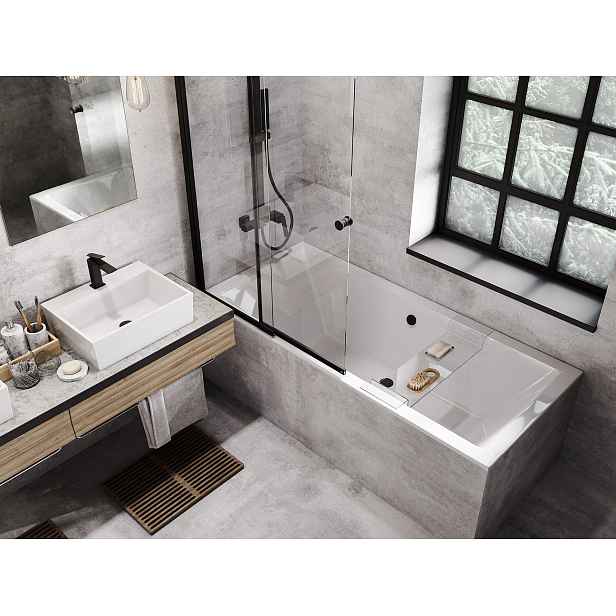 BESCO Obdélníková vana QUADRO SLIM - 155 X 70 cm; s nožičkami