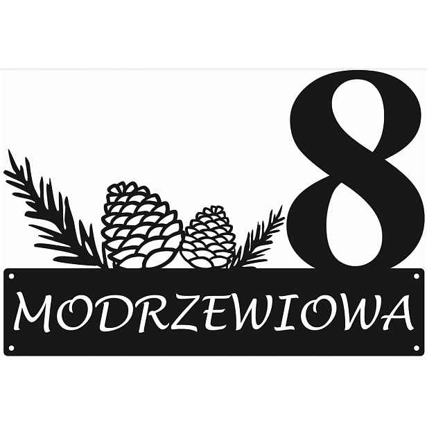 Číslo Na Dům 80 cm Tabule Adresa Ocel 2 mm Modřínová úl